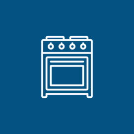 icone fondo blu-cucina